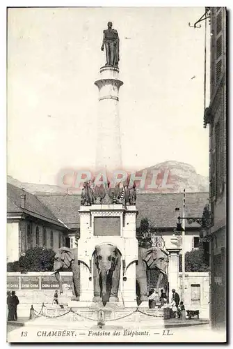 Cartes postales Chambery Fontaine des Etephants Elephant