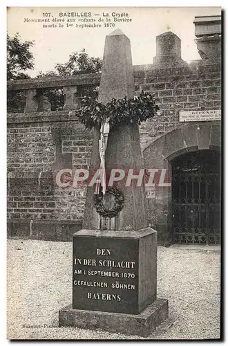 Ansichtskarte AK Bazeilles Le Crypte Monument eleve aux enfants de la Baviere Militaria