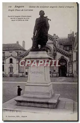 Cartes postales Angers Statue du sculpteur angevin David d&#39Angers erigee place de Lorraine