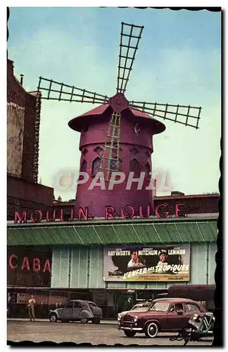 Cartes postales Paris Le Moulin Rouge Montmartre Automobile L&#39enfer des TRopiques Hayworth Mitchum Lemmon