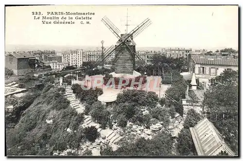 Cartes postales Paris Montmartre Le Moulin de la Galette Vue Generale