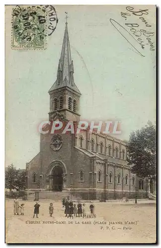 Cartes postales Paris L&#39Eglise Notre Dame de la Gare Place Jeanne d&#39Arc Enfants