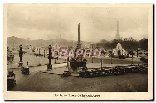 Ansichtskarte AK Paris Place de la Concorde Tour Eiffel Automobile