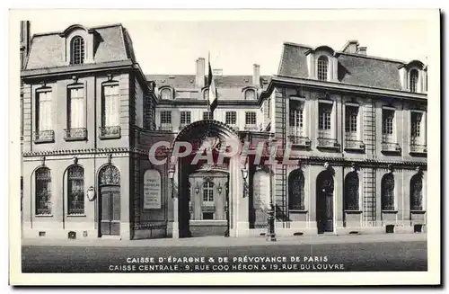 Ansichtskarte AK Caisse D&#39Epargne De Prevoyance de Paris Rue Coq Heron Rue du Louvre