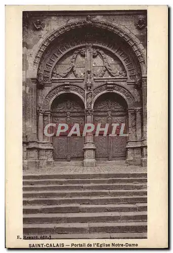 Cartes postales Saint Calais Portail de l&#39Eglise Notre Dame