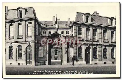 Cartes postales Caisse D&#39Epargne De Prevoyance De Paris Rue Coq Heron Rue du Louvre