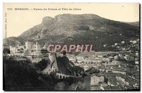 Cartes postales Monaco Palais du Prince et Tete de Chien