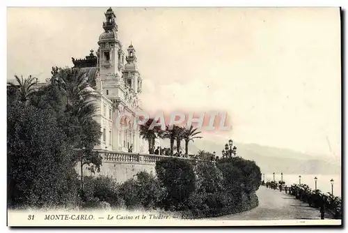 Cartes postales Monte Carlo Le Casino et le Theatre