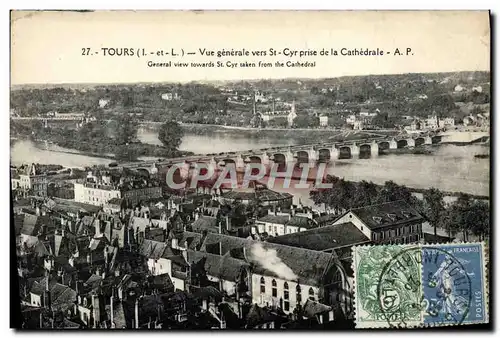 Ansichtskarte AK Tours Vue Generale vers Saint Cyr Prise de la Cathedrale