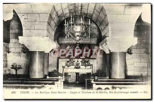 Cartes postales Tours La Basilique Saint Martin Crypte et Tombeau de Saint Martin lieu de pelerinage