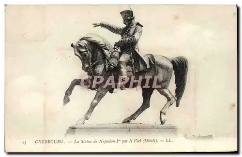Ansichtskarte AK Cherbourg La Statue de Napoleon 1er par le Veel