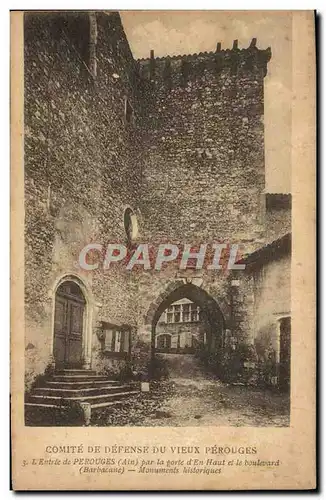 Cartes postales Comite De Defense du Vieux Perouges L'entree par la porte den haut