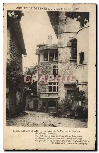 Ansichtskarte AK Perouges La rue de la place et la maison du general Messimy