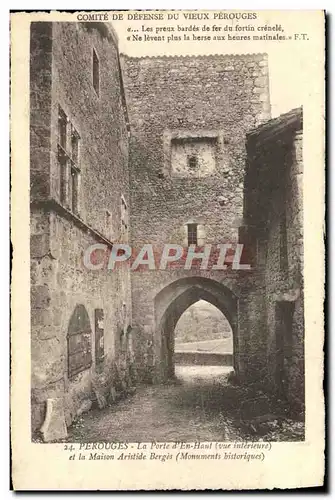 Cartes postales Perouges La porte d&#39en haut et la maison Aristide Berges