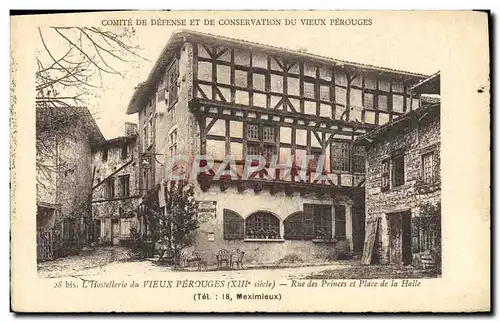 Cartes postales Perouges Hostellerie Rue des princes et place de la Halle