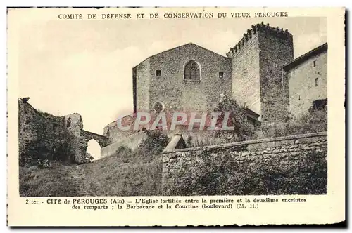 Cartes postales Perouges Eglise fortifiee La barbacane et la courtine