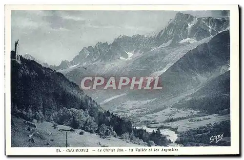 Cartes postales Chamonix Le Christ Roi La Vallee et les Aiguilles