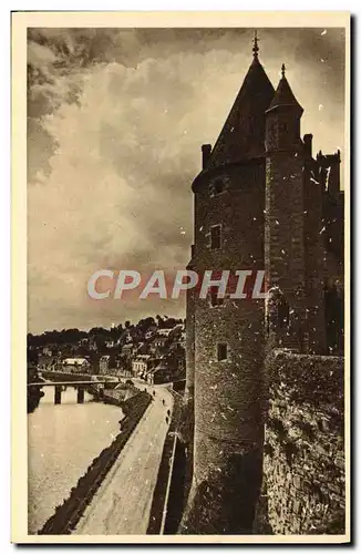 Cartes postales Josselin La Fiere silhouette du Chateau dans un site Pittoresque au bord de l&#39Oust