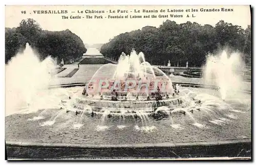 Cartes postales Versailles Le Chateau Le Parc Le Bassin de Latone et les grandes eaux