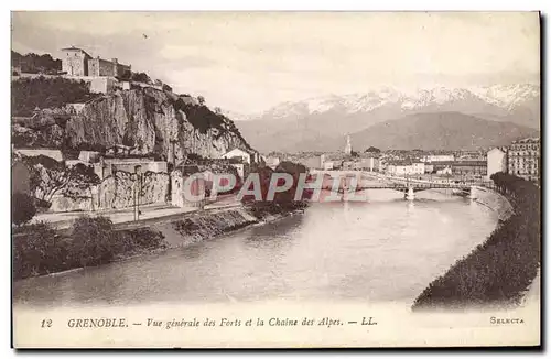 Cartes postales Grenoble Vue Generale des Forts et la Chaine des Alpes