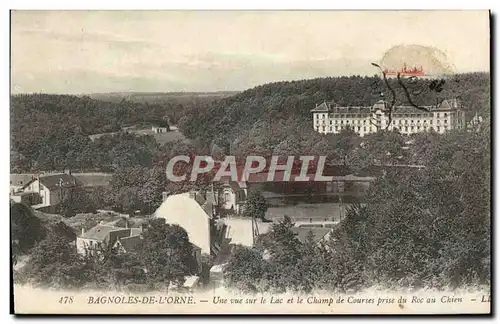 Cartes postales Bagnoles De L&#39Orne Une vue sur le Lac et le Champ de Courses prise du Roc au Chien