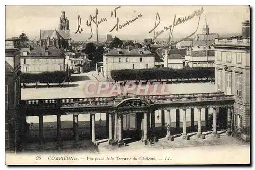 Ansichtskarte AK Compiegne Vue Prise de la Terrasse du Chateau