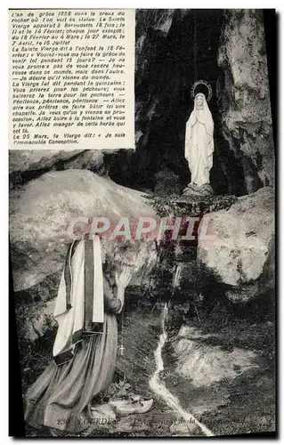 Cartes postales Lourdes L&#39apparition de la vierge