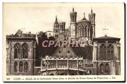 Ansichtskarte AK Lyon Abside de la Cathedrale Saint Jean et Abside de Notre Dame de Fourviere