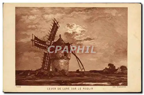 Cartes postales Lever De Lune Sur Le Moulin