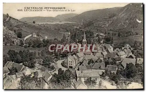 Ansichtskarte AK L&#39Auvergne Pittoresque Le Chambon Vue Generale et le Lac