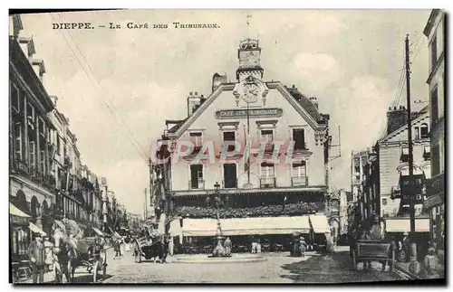 Cartes postales Dieppe Le Cafe Des Tribunaux Cheval