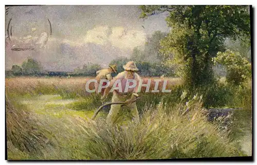 Cartes postales Fantaisie Paysans Fauchage