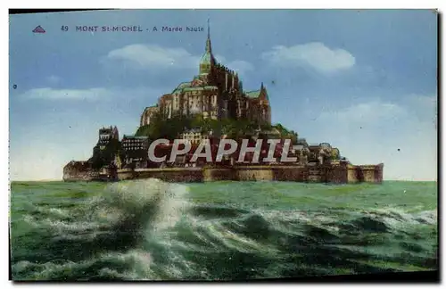 Cartes postales Mont Saint Michel A Maree Haute