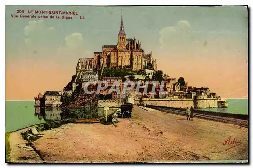 Ansichtskarte AK Le Mont Saint Michel Vue Generale Prise de la Digue