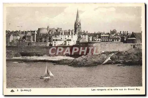 Cartes postales Saint Malo Les Remparts et la Ville vus du grand Bey