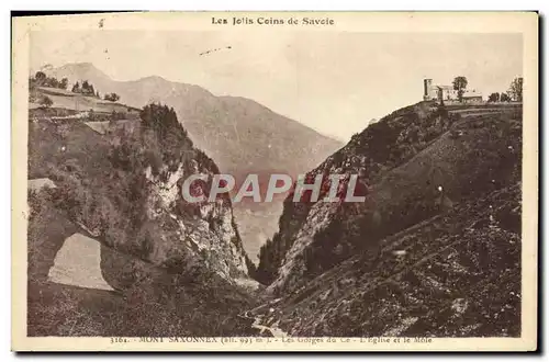 Ansichtskarte AK Mont Saxonnex Les Gorges du Ce L&#39eglise et le Mole