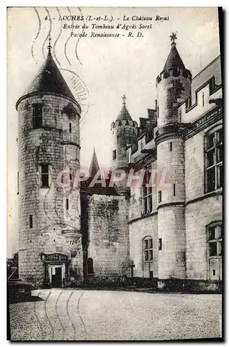 Cartes postales Loches Le Chateau Royal Entree du tombeau d&#39Agnes Sorel Facade Renaissance