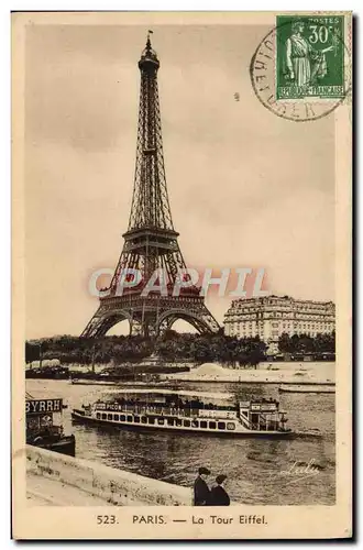 Ansichtskarte AK Paris La Tour Eiffel Bateau Peniche