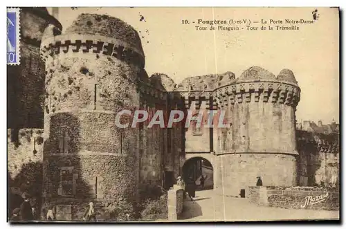 Cartes postales Fougeres La Porte Notre Dame Tour de Plesguen Tour de la Tremoille