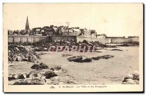 Ansichtskarte AK Saint Malo La Ville et les Remparts