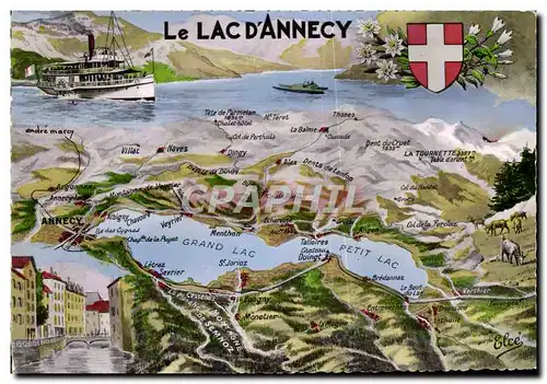 Cartes postales moderne Le Lac D&#39Annecy Bateau