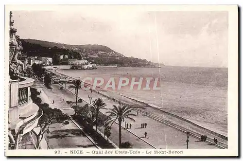 Cartes postales Nice Quai des Etats Unis Le Mont Boron