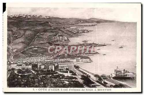 Cartes postales Cote d&#39Azur a vol d&#39Oiseau de Nice a Menton