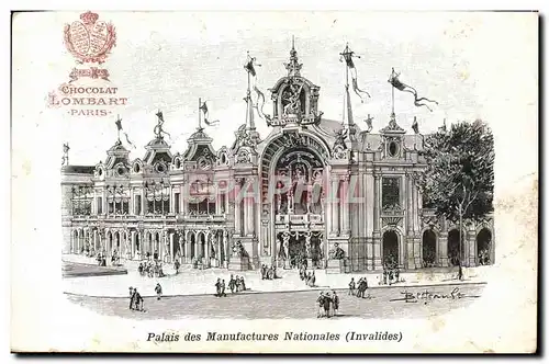 Cartes postales Palais Des Manufactures Nationales Paris Invalides Chocolat lombart