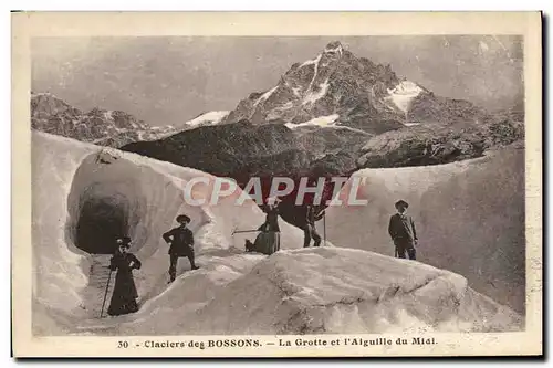 Ansichtskarte AK Glaciers Des Bossons La Grotte Et I&#39Aiguille Du Midi Alpinisme