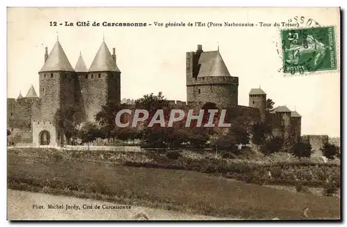 Cartes postales La Cite De Carcassonne Vue Generale De l&#39Est Porte Narbonnaise Tour du Tresor