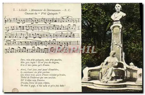 Cartes postales Lille Monument De Desrousseaux Chanson du Ptit Quinquin