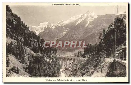 Cartes postales Chamonix Mont Blanc Viaduc de Sainte Marie et le Mont Blanc