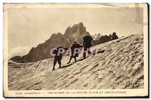 Cartes postales Chamonix Traversee de la mer de glace et les Charmoz