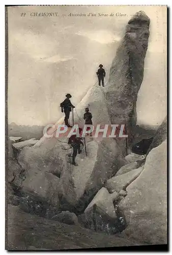 Ansichtskarte AK Chamonix Ascension D&#39un Serac De Glace alpinisme